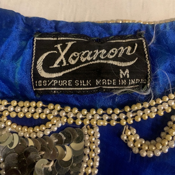 VTG 80s Xoanon Sz M Embellished Knee Length Dress - Picture 10 of 11